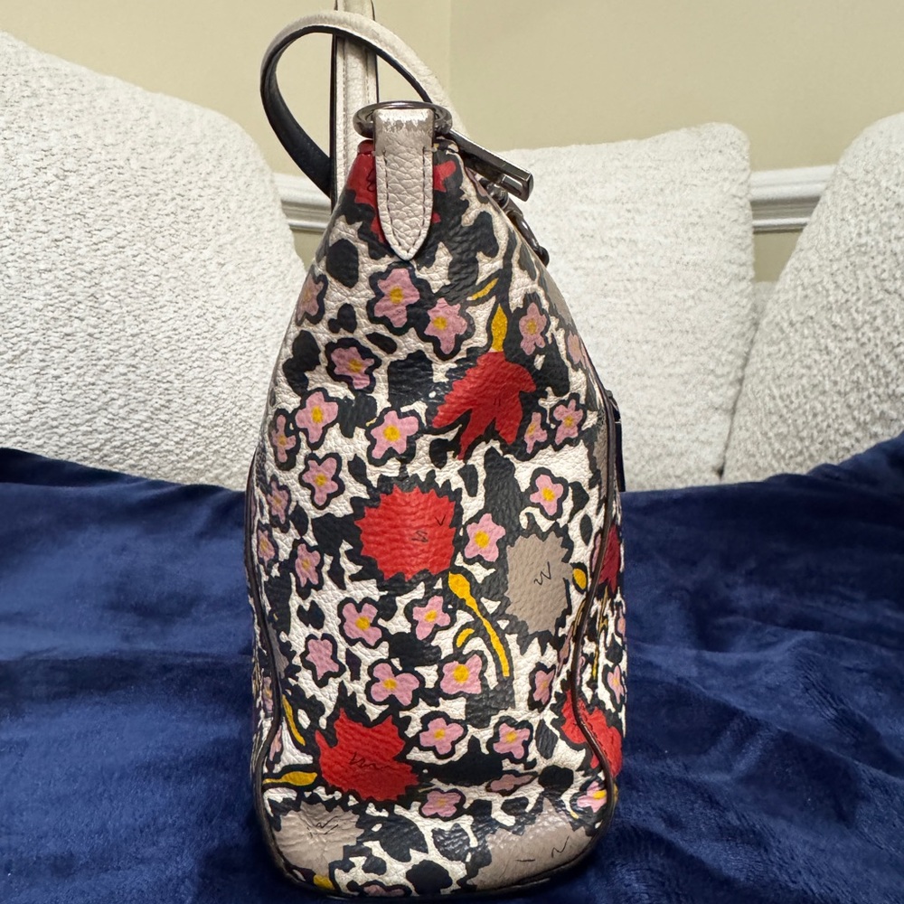 Coach Floral Prairie Satchel 2016 Chalk/Light Pebbled Leather Dust Bag & Tag - Picture 7 of 16